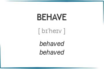 behave 3 формы глагола