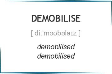 demobilise 3 формы глагола