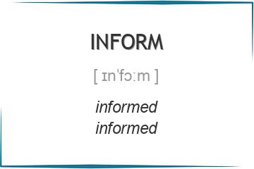 inform 3 формы глагола