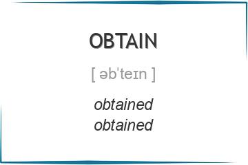 obtain 3 формы глагола