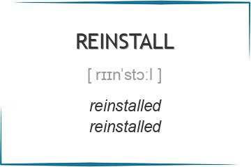 reinstall 3 формы глагола