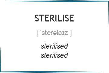 sterilise 3 формы глагола