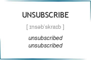 unsubscribe 3 формы глагола